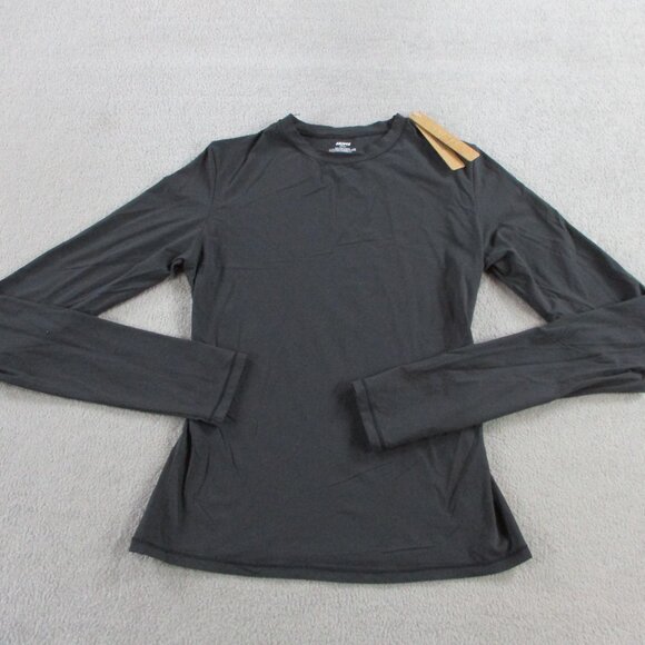 SKIMS Fits Everybody Long Sleeve T Shirt Womens Small Onyx Black Stretch NEW - Picture 2 of 9